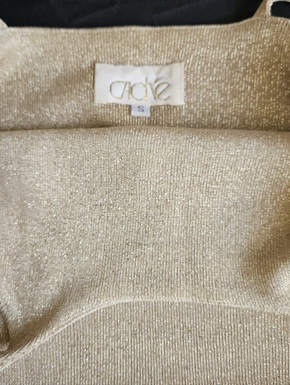 Caché Shimmery Gold Knit Top - Gold